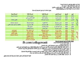جدول الامتحانات النهائية الدور الثاني (2022-2023)  قسم العلوم المالية والمصرفية