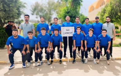 منتخب كلية الإمام الكاظم عليه السلام يشارك في نهائيات بطولة الجامعات لكرة الصالات في جامعة الموصل